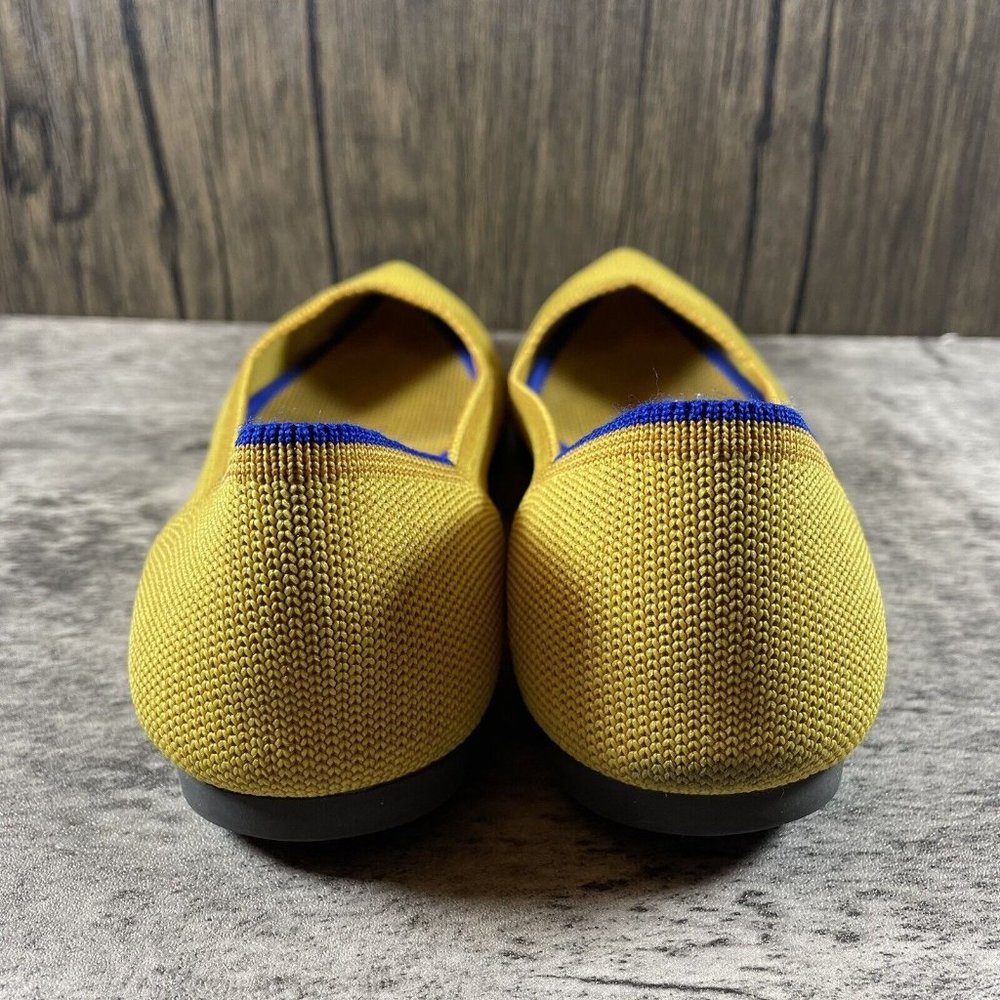 Rothy’s The Point Authentic Ballet Flats Marigold Yellow Knit Flats Size 8.5 - Picture 6 of 9